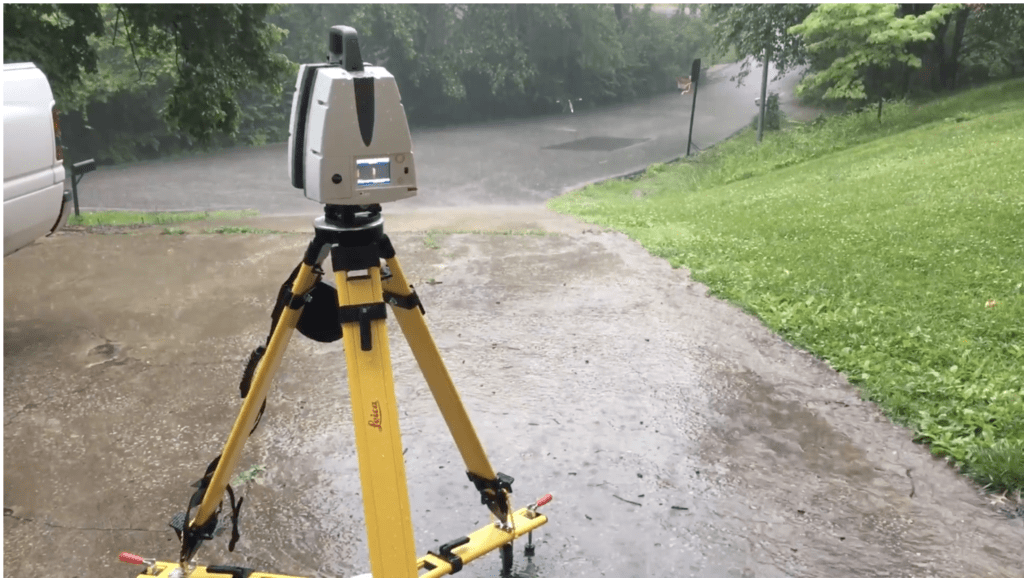 Leica scanning in the rain